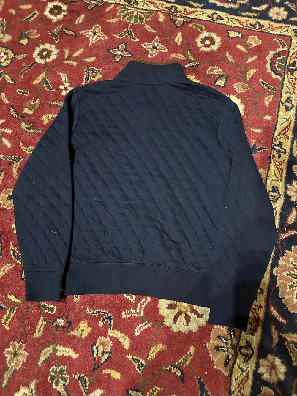 Polo Ralph Lauren Quilted Pullover with Contrast Trim - Navy